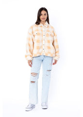 Sisstrevolution Women's Short Sand Sherpa Jacket, Oversized Fit