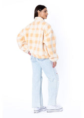 Sisstrevolution Women's Short Sand Sherpa Jacket, Oversized Fit