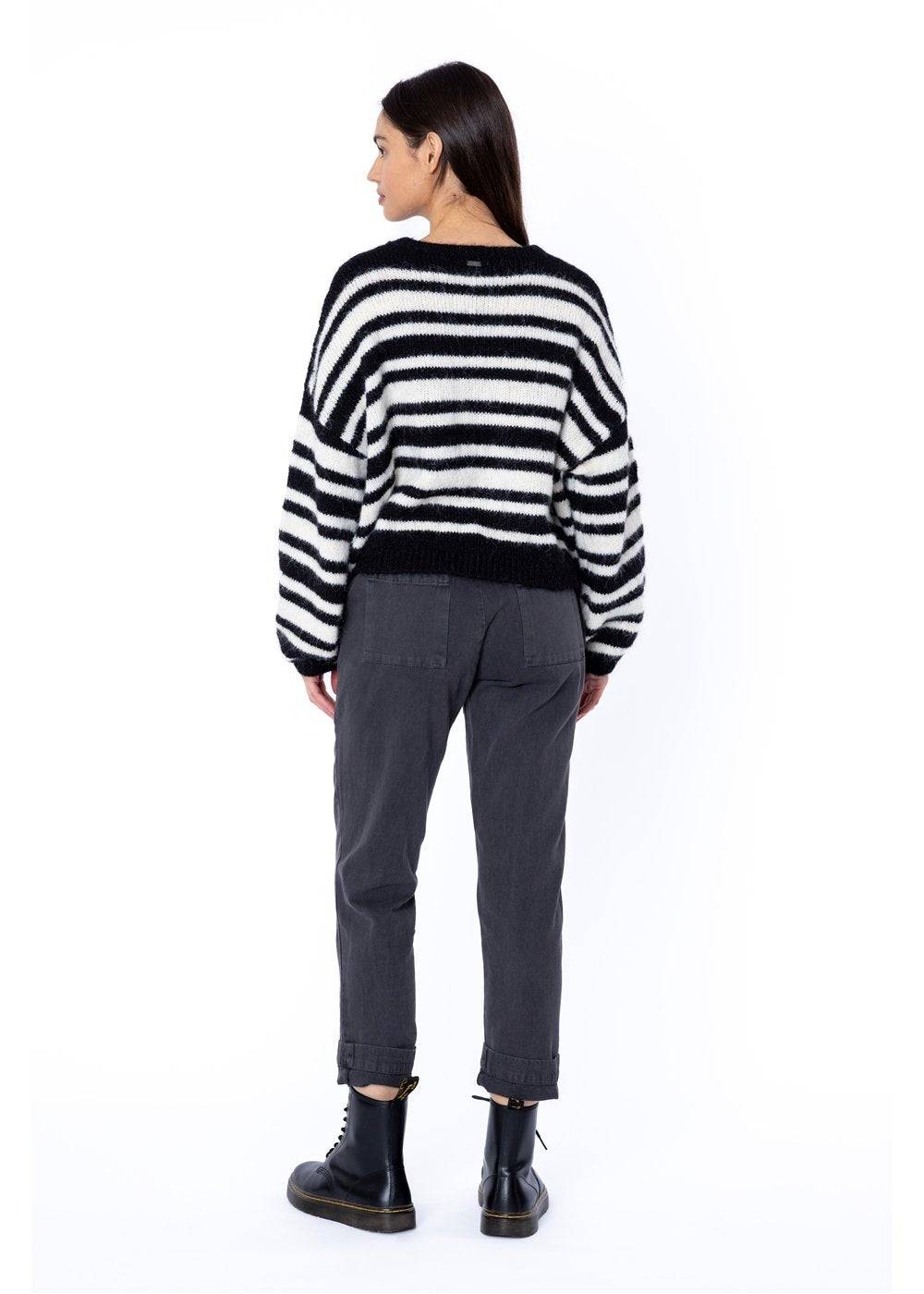 Sisstrevolution Women's Ocean Shores Striped Jumper, Cropped Fit