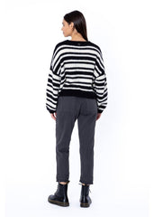Sisstrevolution Women's Ocean Shores Striped Jumper, Cropped Fit