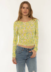 Sisstrevolution Women's Skyscape Long Sleeve Knit Top, Low Back