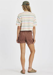 Sisstrevolution Women's Seascape Cropped Knit Top, Striped Cotton