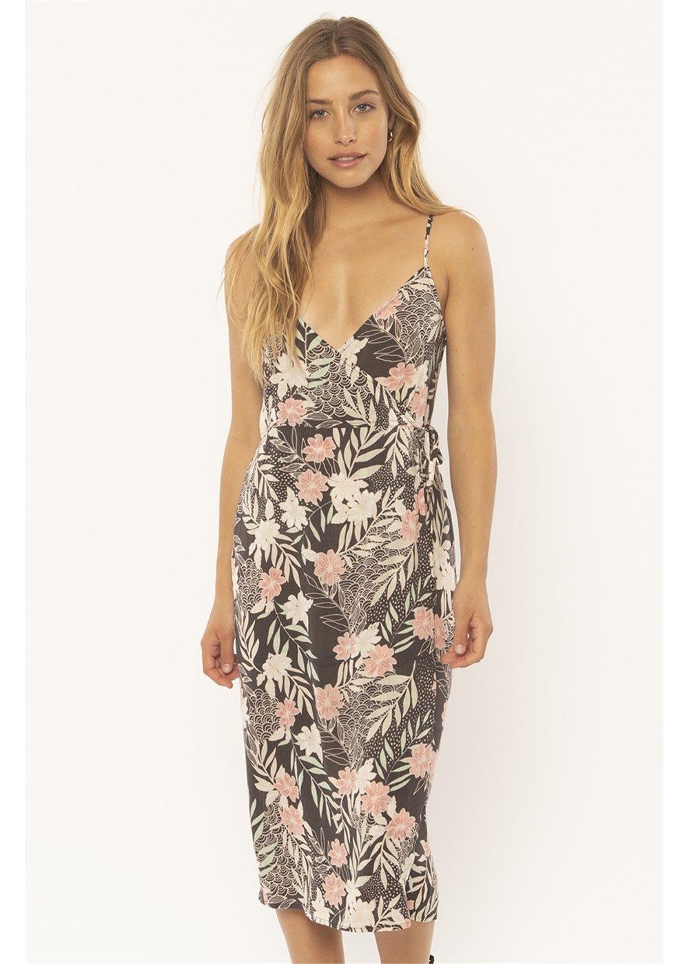 Koeta Tropical Print Wrap Dress - Mid Length