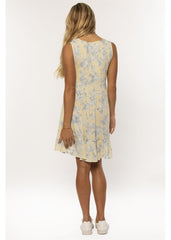 Destiny Floral Sleeveless Mini Dress with Ruffle Hem