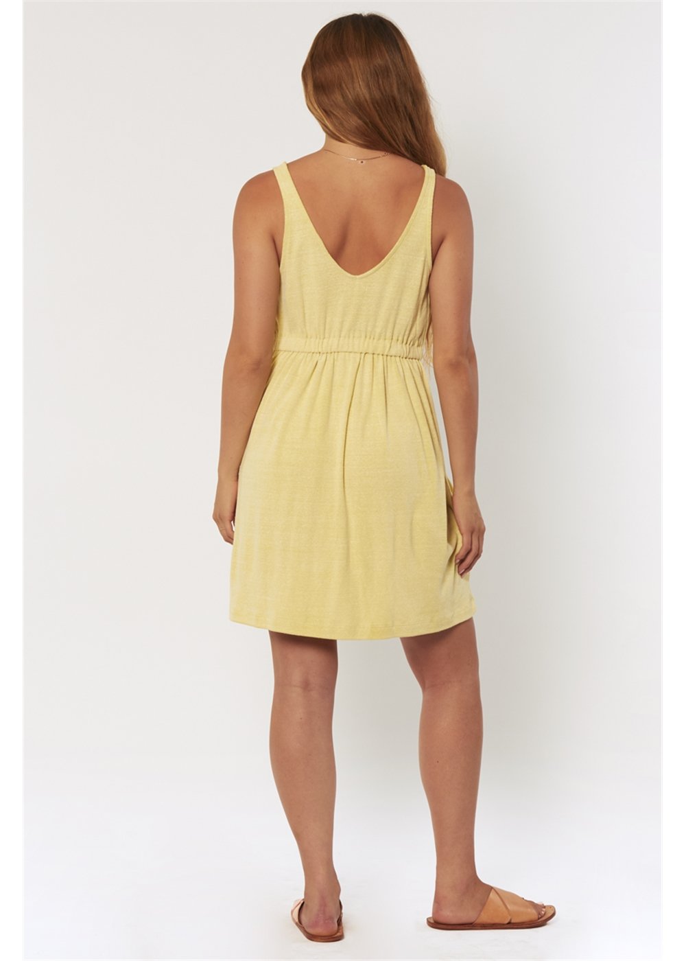 Nya Pigment-Dyed Tank Dress with Button Placket