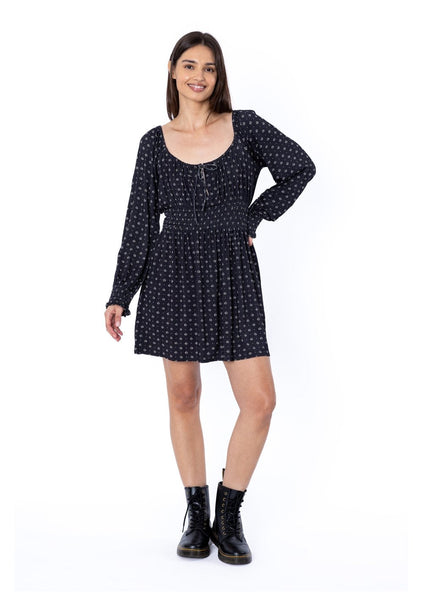 Cocoa Beach Long-Sleeve Knit Dress in Black