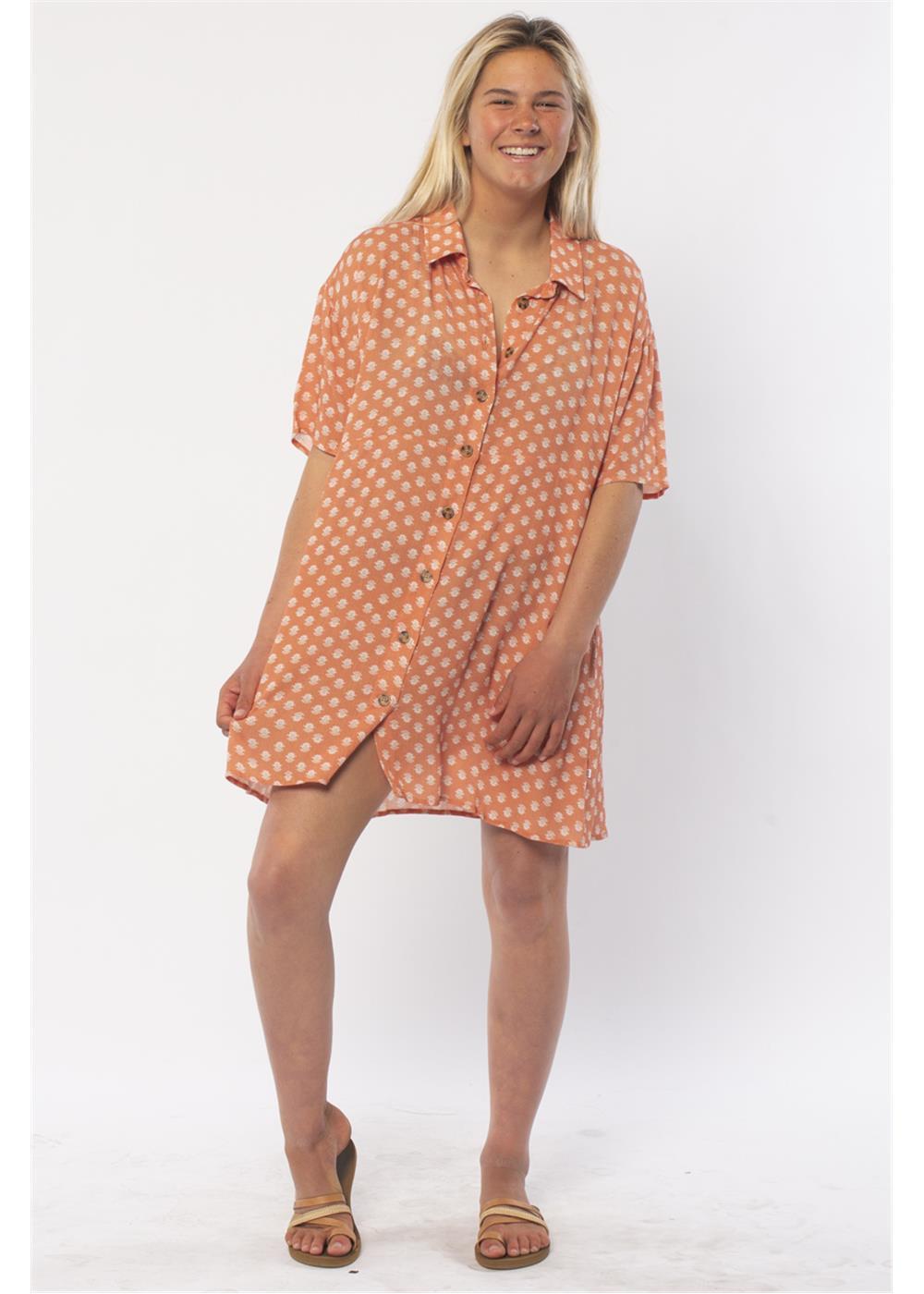 Sunbeam Woven Shirt Dress in Blue
