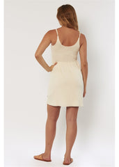 Blake Smocked Pucker Knit Dress with Adjustable Straps
