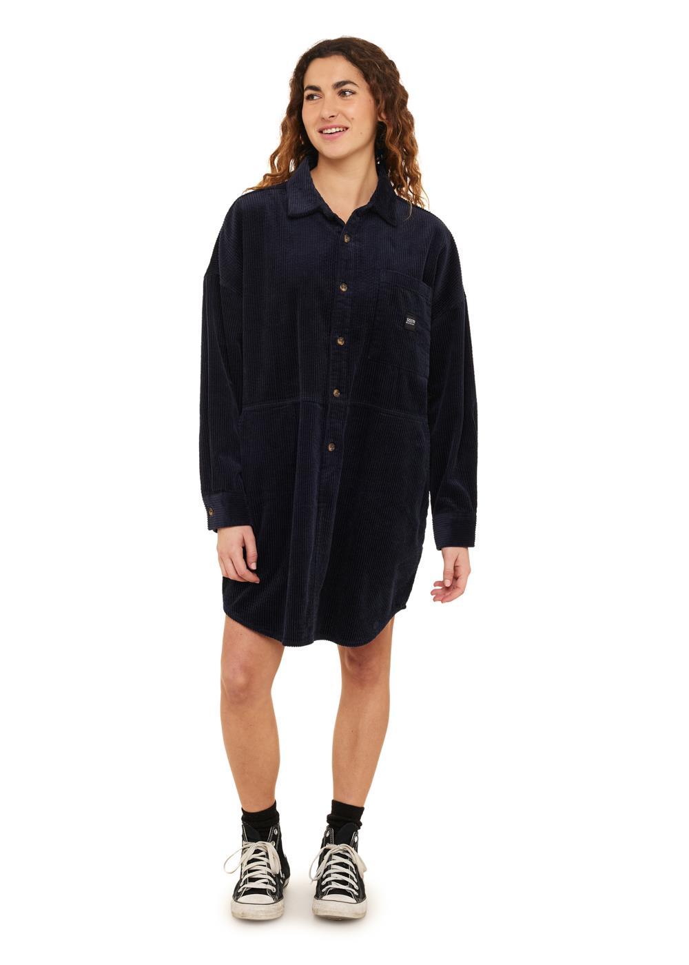 Pasha Loose Organic Cotton Shirt Dress with Pockets