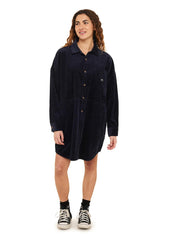 Pasha Loose Organic Cotton Shirt Dress with Pockets