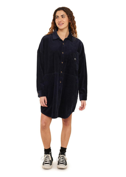 Pasha Loose Organic Cotton Shirt Dress with Pockets
