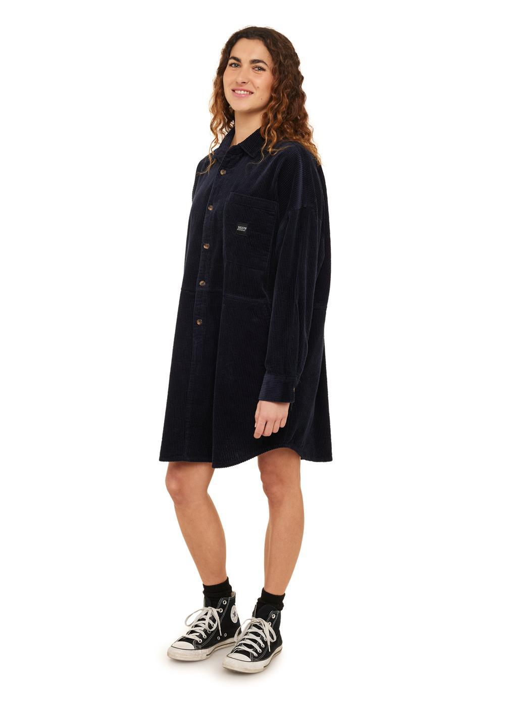 Pasha Loose Organic Cotton Shirt Dress with Pockets