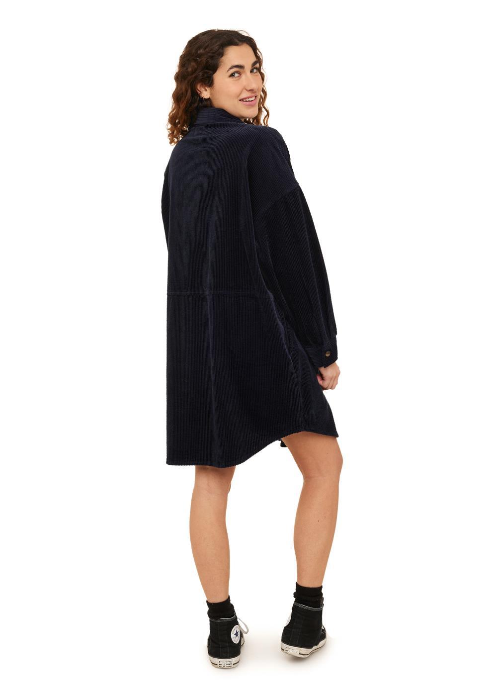Pasha Loose Organic Cotton Shirt Dress with Pockets