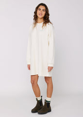 Agathe Brushed Fleece Sweater Dress with Embroidery