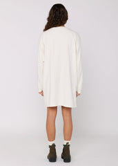 Agathe Brushed Fleece Sweater Dress with Embroidery