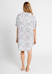 Lily Viscose Dress in White and Cayenne