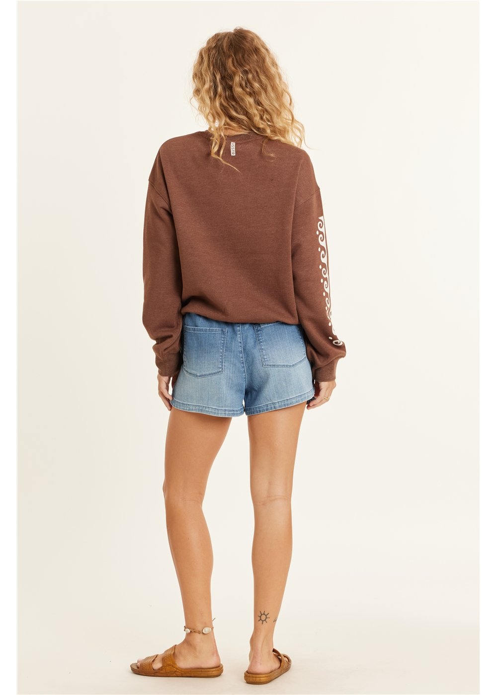 Sisstrevolution Women's Lucia Fleece Crew Sweatshirt, Chest Graphic