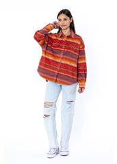 Sisstrevolution Women's Ensenada Printed Fleece Jacket, Oversized