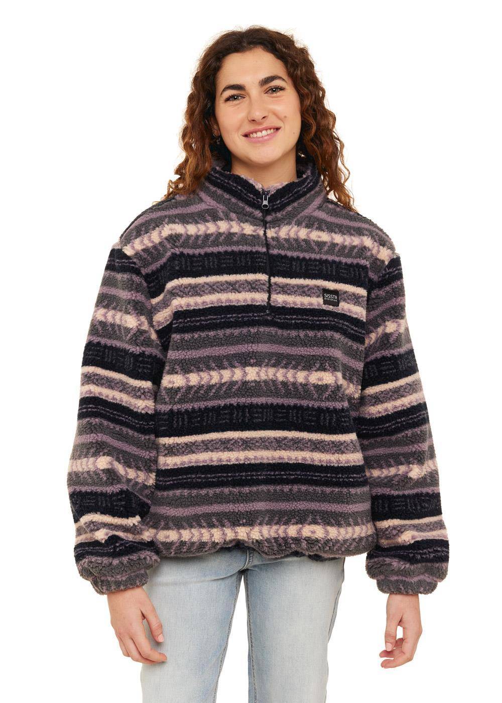Sisstrevolution Women's Smooth Sherpa Half Zip Fleece, Printed