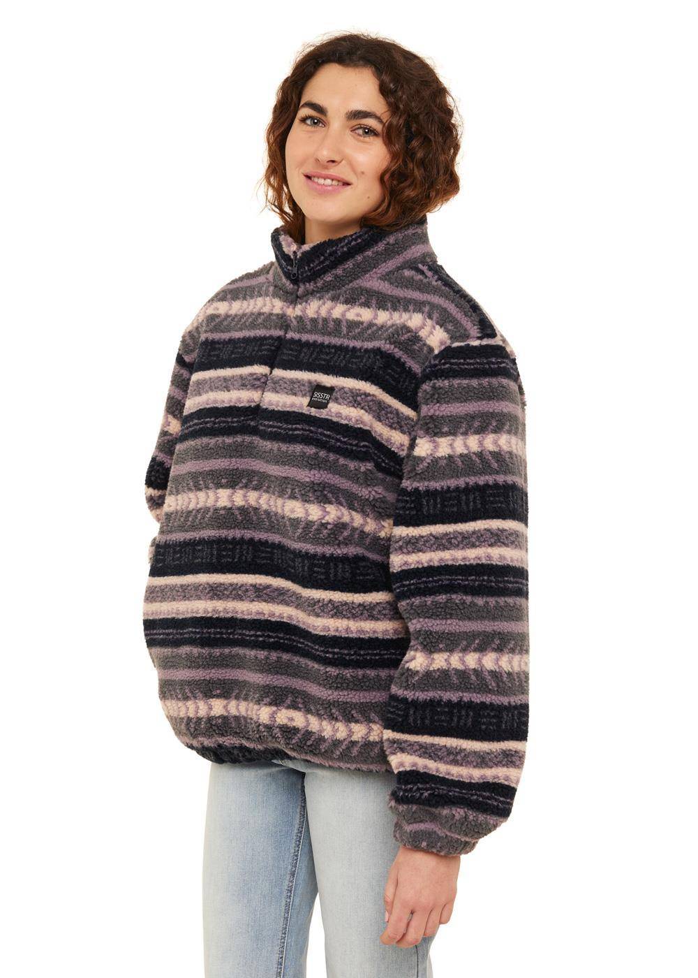 Sisstrevolution Women's Smooth Sherpa Half Zip Fleece, Printed