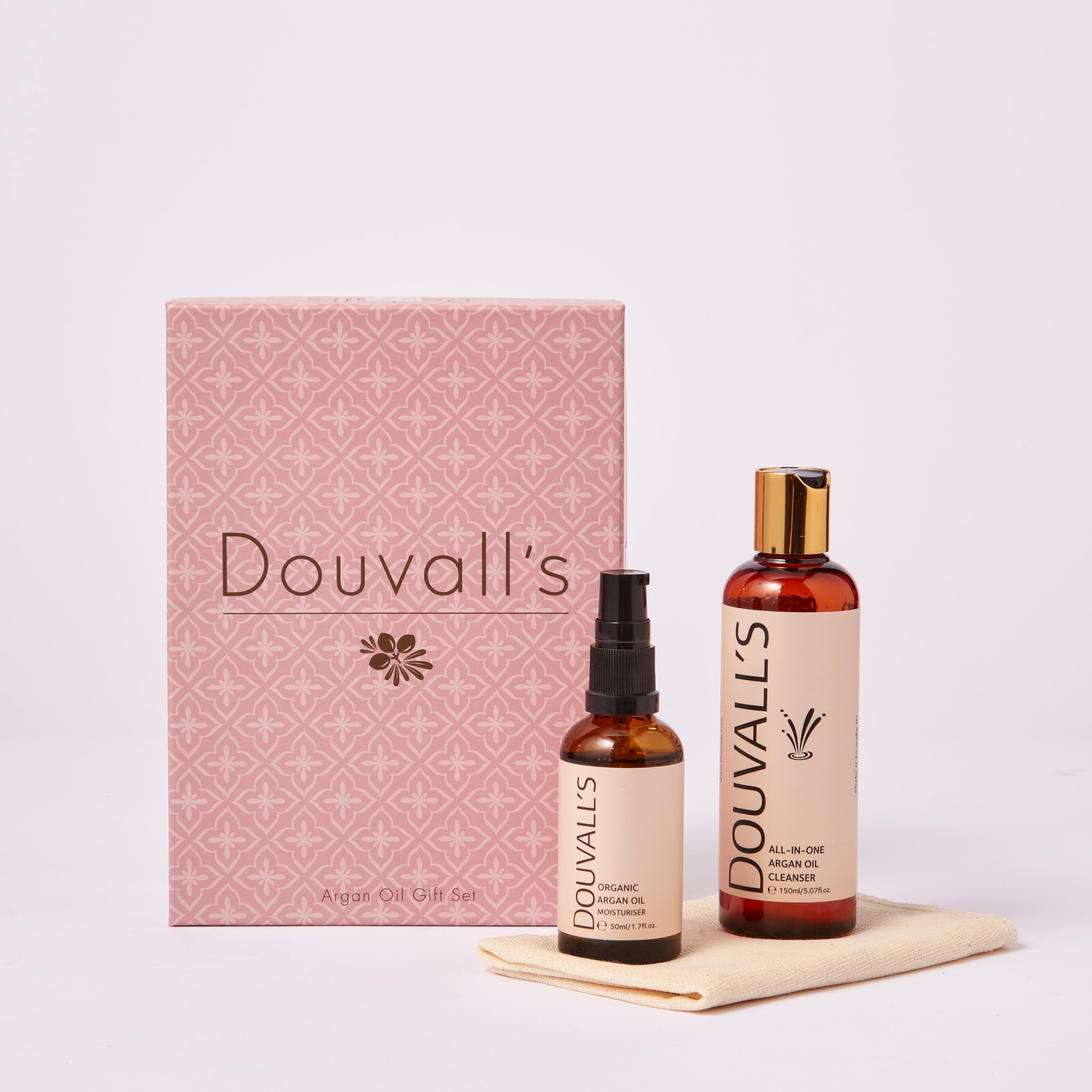 Luxury Argan Gift Set – 150ml Cleanser, 50ml Argan Oil & Muslin Cloth