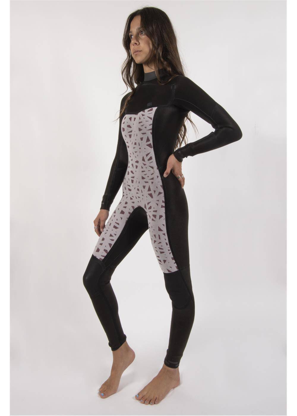 Sisstrevolution Women's 7 Seas 3/2mm Chest Zip Wetsuit, Full Suit