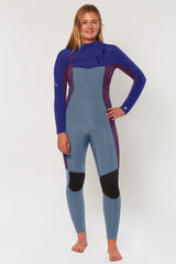 Sisstrevolution Women's 7 Seas 4/3mm Chest Zip Wetsuit, Full Suit