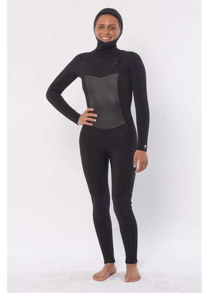 Sisstrevolution Women's 7 Seas 5/4mm Hooded Wetsuit, Chest Zip, image 8