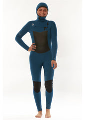 Sisstrevolution Women's 7 Seas 6/5mm Hooded Wetsuit, Chest Zip