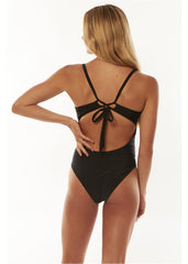 Sisstrevolution Women's Solid Layton One Piece Swimsuit, Tie Back