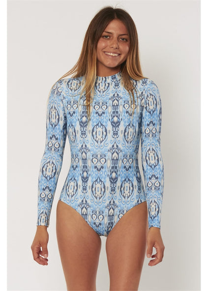 Sisstrevolution Women's Ikat Nora One-Piece Swimsuit, Long Sleeve