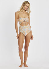 Sisstrevolution Women's Wave Garden Strapless Swimsuit, Cheeky Fit