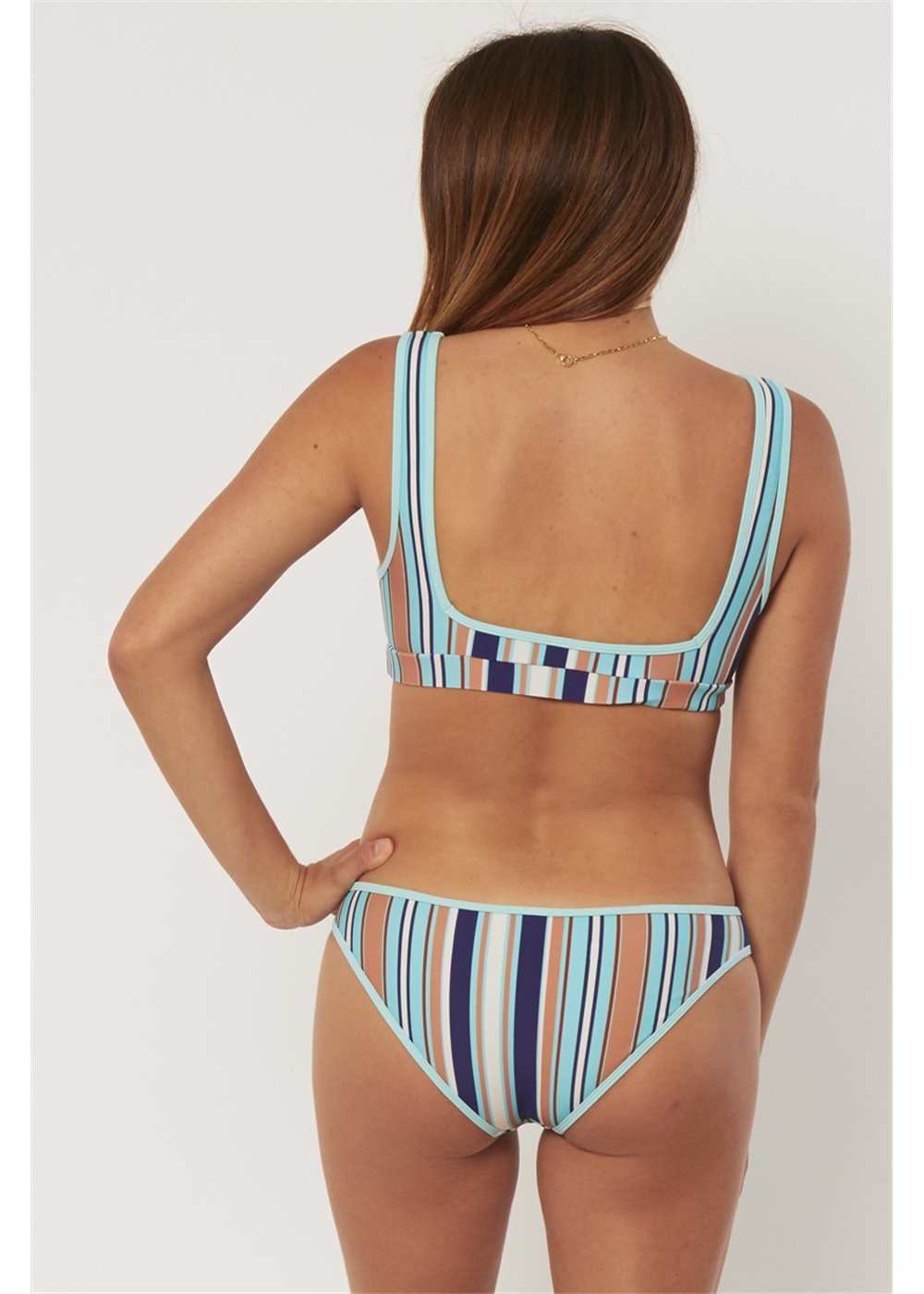 Sisstrevolution Women's Stripe Jima Skimpy Bikini Bottoms, Nylon Blend