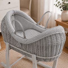 Wicker Deluxe Pod Moses Basket with Stand – Newborn Basket
