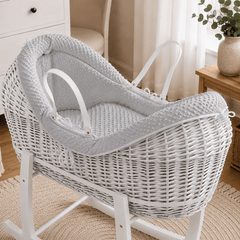 Wicker Deluxe Pod Moses Basket with Stand – Newborn Basket
