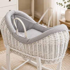 Wicker Deluxe Pod Moses Basket – Newborn Basket, No Stand