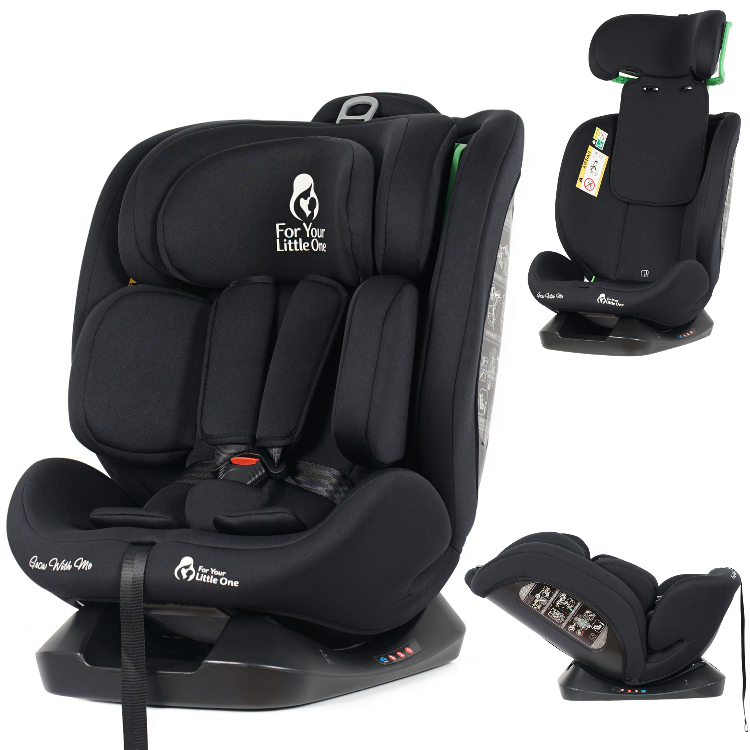 GrowWithMe i-Size Car Seat – Midnight Black, Birth to 12 Years