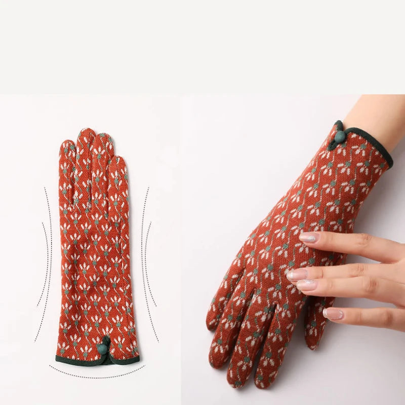Women's Patterned Touchscreen Gloves