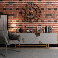 Large Nordic Roman Numeral Metal Wall Clock – Retro Iron Outdoor & Indoor Décor