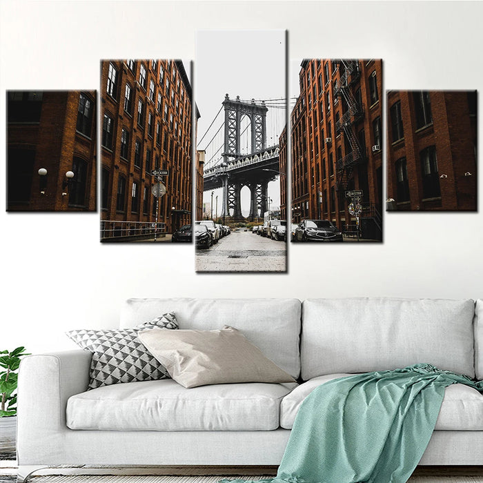 Brooklyn Bridge Canvas Wall Art, New York City Landscape, image 2