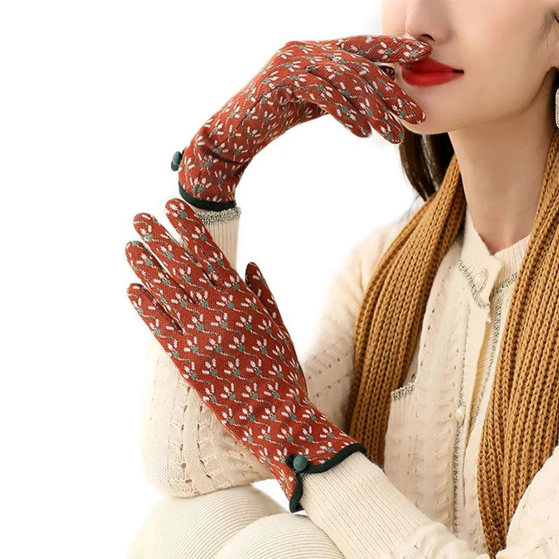 Women's Patterned Touchscreen Gloves