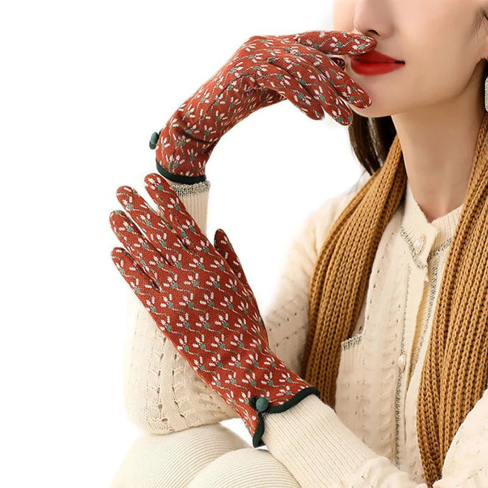 Women's patterned touchscreen gloves, photo 1