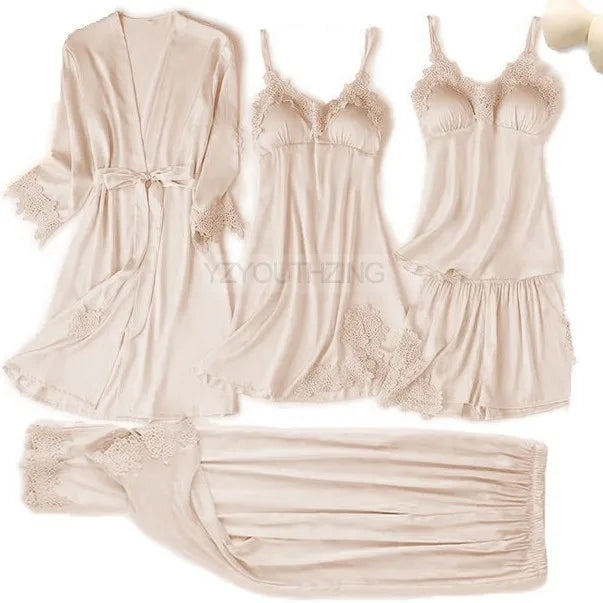 Luxe Satin Lace Pyjama Set, image 2