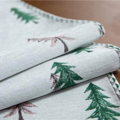Chenille Christmas Tree Table Runner with Pom-Poms