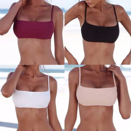 Sunkissed Bandeau Bikini Top – Solid Colour Swimwear Separate