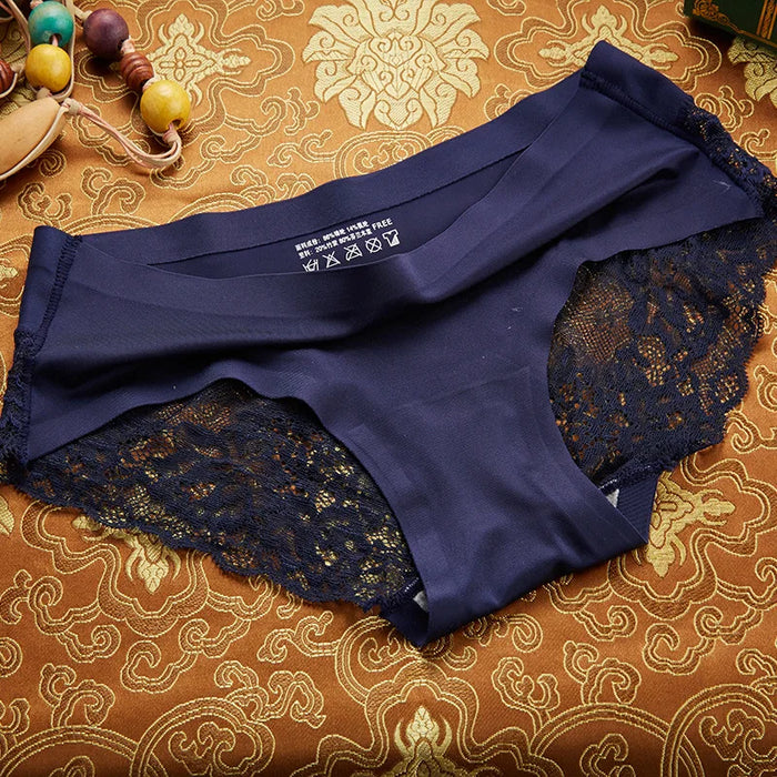 BZEL Lace Seamless Panties, Soft, Sexy & Skin-Friendly Ice Silk Briefs for Women, image 2