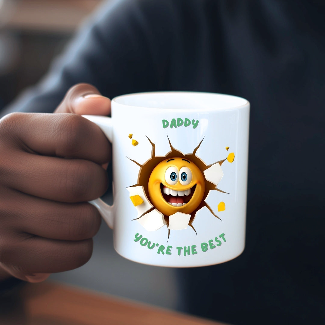 Personalised Happy Face Mug – Mum, Dad or Friend