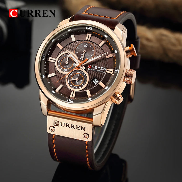 CURREN Luxury Chronograph Men's Quartz Watch, image 2