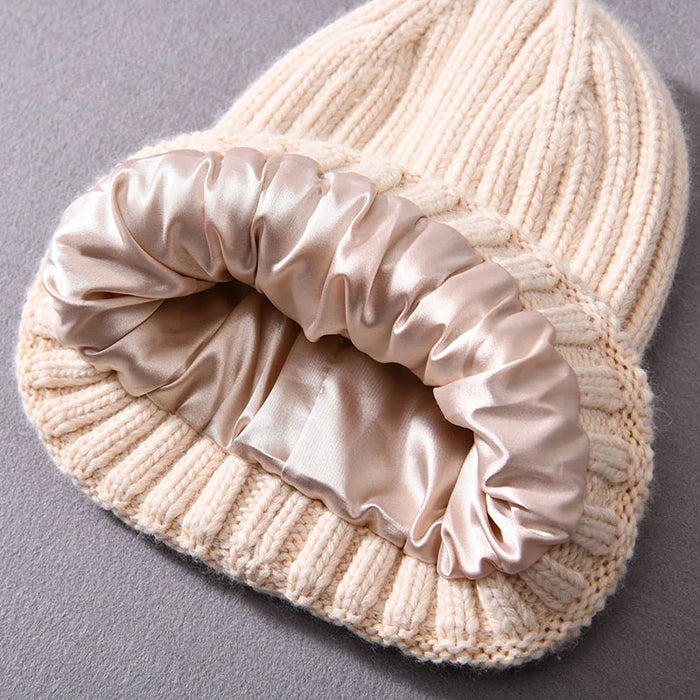 Satin-lined ribbed beanie, photo 1