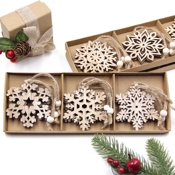 Wooden snowflake Christmas decorations, photo 2